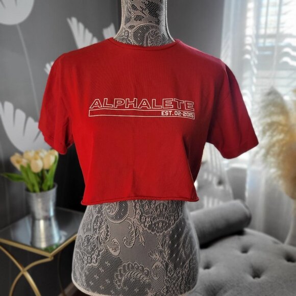 Alphalete Tops - Alphalete Athletics Short Sleeve Crop- Red